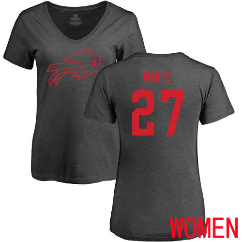 NFL Women Buffalo Bills #27 Tre Davious White Ash One Color T Shirt->nfl t-shirts->Sports Accessory